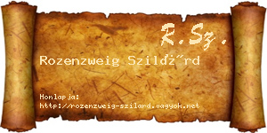 Rozenzweig Szilárd névjegykártya